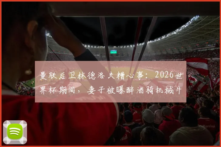 曼联后卫林德洛夫糟心事：2026世界杯期间，妻子被曝醉酒骑机械牛狂欢引争议